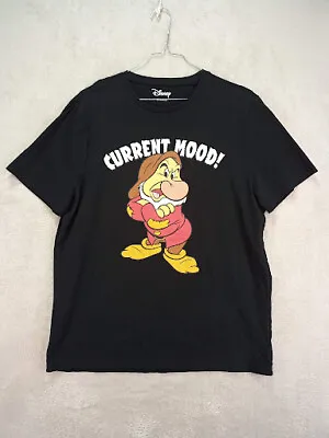 Buy Pre-loved Disney Dwarf Current Mood Mens Black T-Shirt Size L • 9.99£