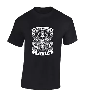 Buy Never Forgotten Us Veteran Mens T Shirt Cool Army Soldier Design Sas War Top • 7.99£