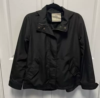 Buy O’Neill Lightweight/Wind Breaker Hooded Jacket Women's Black Solid Pockets • 24.09£