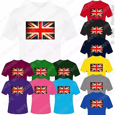 Buy Children Vintage Union Jack T Shirt - D10 Great Britain UK Flag Unisex Kids Size • 6.99£