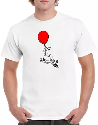Buy Mens White  WINNIE THE POOH AND PIGLET BALLOON  Tee Shirt • 11.99£