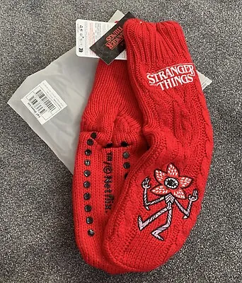 Buy Stranger Things Chunky Knit Fluffy Slipper Socks BNWT!! Anti Slip • 8.25£
