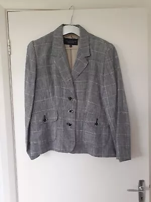 Buy Paul Costelloe Dressage Smart Check Linen Jacket Sz 16 • 10£