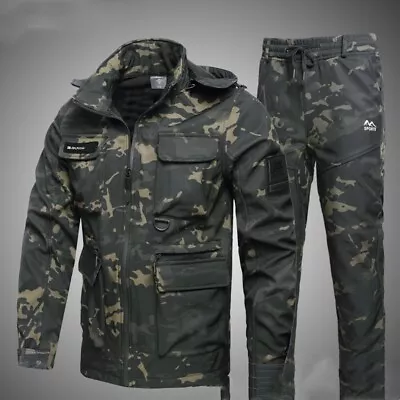 Buy Mens Tactical Combat Waterproof Winter Jacket & Pant Set - Fleece Jacket Top New • 59.99£
