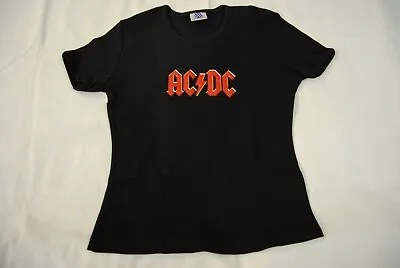 Buy Ac/dc Classic Red Logo Ladies Skinny T Shirt New Official Back In Black Tnt • 9.99£