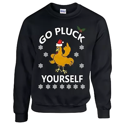 Buy Christmas Jumper 2023.... GO PLUCK YOURSELF Fun/Novelty/Ugly Christmas Jumper • 22.99£