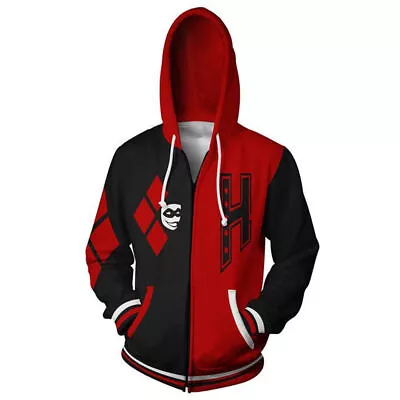 Buy Harley Quinn Suicide Squad Hoodie Pullover Zip Up Jacket Sweatshirt Coat Size • 28.67£