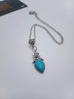 Buy NEW Beautiful  Turquoise Teardrop Necklace Goth Pagan  Alternative Jewellery  • 4.95£