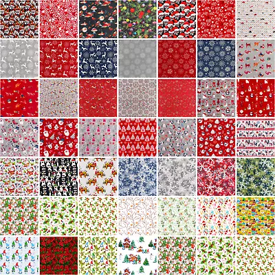 Buy 100% Cotton Christmas Fabric Material Sold By The Metre 140cm Wide • 2.49£