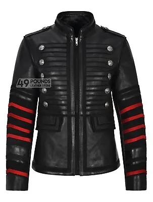Buy Women's Military Style Battalion Jacket 100% Leather Parade Studded Style 4252 • 41.65£