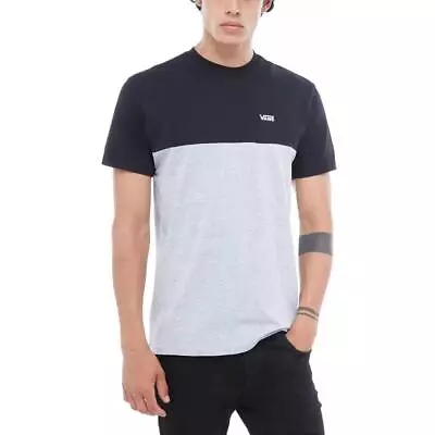 Buy Vans Men’s Colourblock Short Sleeve Cotton T-Shirt Black/Athletic Heather • 15£