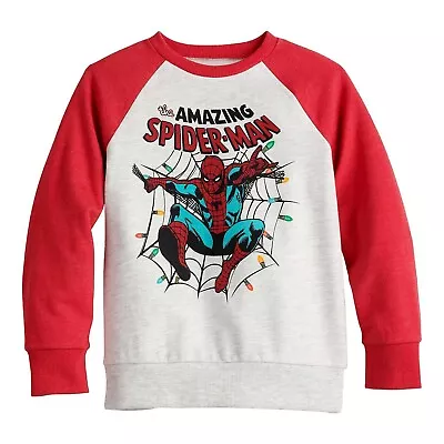 Buy Kids Spiderman Christmas Sweatshirt Shirt Boys Size 12 L Marvel Amazing Spidey • 20.01£