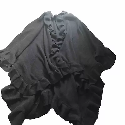 Buy Ladies Wallis Black Floaty Shawl Wrap Round Knitted One Size Used Warm Cape  • 4£