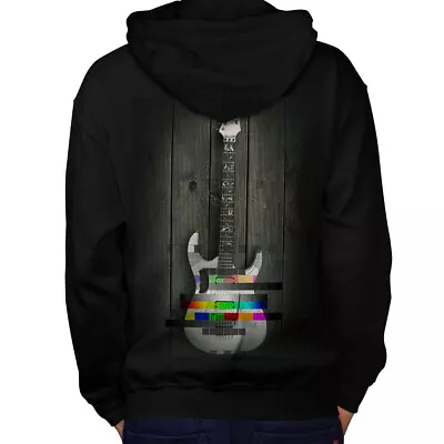 Buy Wellcoda Guitar Colorful Art Music Mens Hoodie, Old Design On The Jumpers Back • 25.99£
