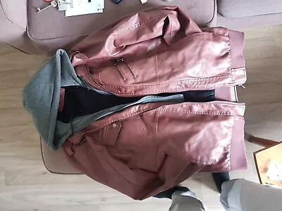 Buy Leather Jacket With Hood • 30£
