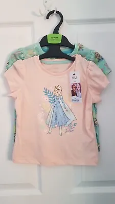 Buy Girls 2pk Frozen T Shirts Age 2-3 From Marks And Spencer BNWT • 9.99£