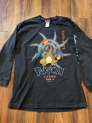 Buy Vintage Pokemon Charizard Graphic Long Sleeve Shirt Kids Size - L • 20.01£