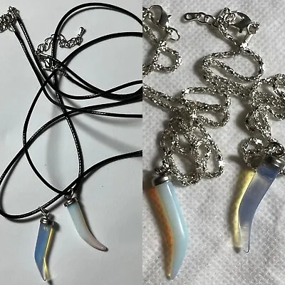 Buy Faux Shark Tooth Necklace NEW GIFT Chain Cord Rainbow Horn Cool Unisex Jewellery • 2.99£
