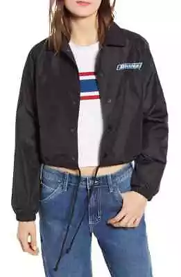 Buy Dickies Women's Logo Crop Windbreaker Jacket Black Size Small • 43.33£