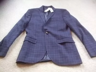 Buy Top Shop Checked Jacket 38R  Blue Brown New With Tags RRP £90 Prom Wedding • 19.99£