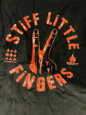 Buy SLF - STIFF LITTLE FINGERS 'FINGERS' BLACK T SHIRT SMALL Size * SLIGHT FAULT • 3.95£