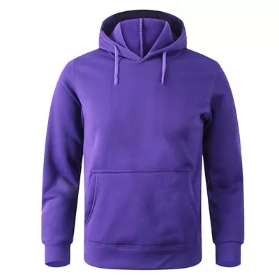 Buy Unisex Adult Men's Basic Plain Hoodie Jumper Pullover Sweater Sweatshirt Thermal • 15.25£