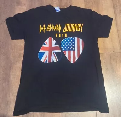Buy Def Leppard Woman's Black Tour Tee Journey 2018 Tour T-shirt Women's Black • 22.95£