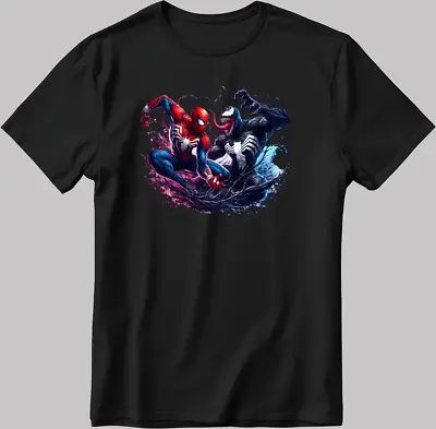 Buy Venom Spiderman Marvel Avengers Short Sleeve White-Black Men's / Women's N518 • 10£
