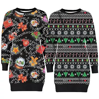 Buy Ladies Novelty Snowman Penguin Xmas Tree Aztec Candy Christmas Thermal Jumpers • 18.99£