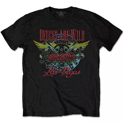 Buy Aerosmith Deuces Are Wild, Vegas  Black T-Shirt NEW OFFICIAL • 14.99£