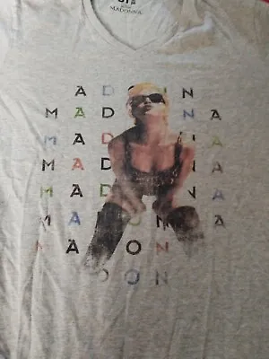 Buy Madonna T Shirt Size L 10 12 14 16 Vintage Retro Grey 90s Pop Rock • 19.99£