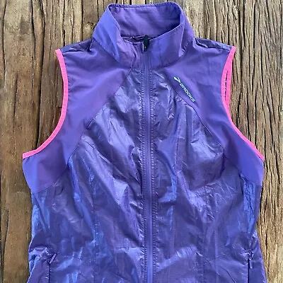 Buy Brooks Windbreaker Vest Women's L Purple Sleeveless Shelter Technology Active • 18.68£
