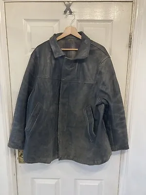 Buy Vintage Leather Military Motorcycle Jacket Coat 44” J392 • 59£