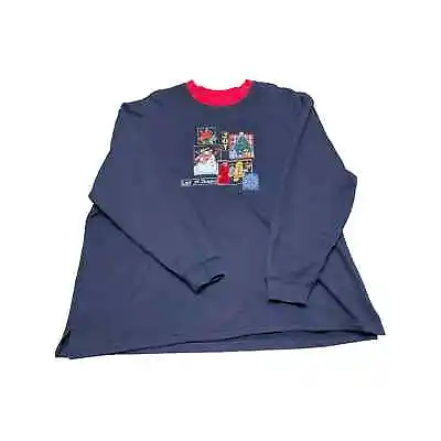 Buy Holiday Sweatshirt Let It Snow Navy Blue Red Joy Snowman Christmas Plus 26W/28W • 18.94£