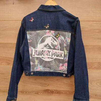 Buy Reworked Vintage Denim Jacket With Jurassic Park Back Large • 39.99£