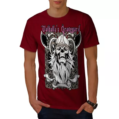 Buy Wellcoda Valhalla Graveyard Mens T-shirt, Monster Graphic Design Printed Tee • 15.99£