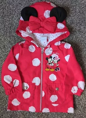 Buy DISNEY BABY Baby Girls 3-6 Months MINNIE MOUSE Light Weight Hooded Jacket (A36) • 1.80£