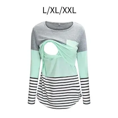 Buy Nursing T Shirts Cotton Soft Tees Long Sleeve Double Layer For Breastfeeding • 19.46£