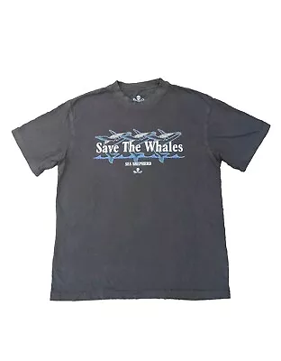 Buy Sea Shepherd Save The Whales T Shirt Size Large L Men’s Navy Blue Conservation  • 15.61£