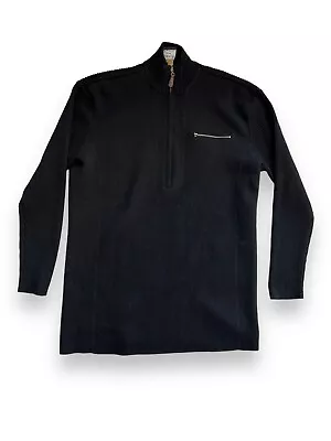 Buy Dana B And Karen Dana Buchman Womens Black Merino Wool Sweater 1/2 Zip • 28.34£