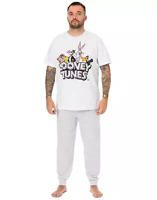 Buy Looney Tunes White Short Sleeve Long Leg Pyjama Set (Mens) • 22.99£