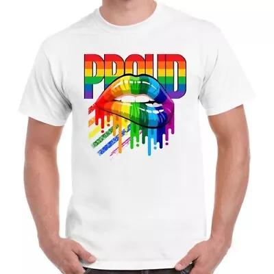 Buy Proud LGBT Rainbow London Soho Lips Gay Pride Gift Unisex Vintage T Shirt 2721 • 6.35£