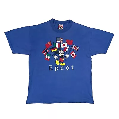 Buy MICKEY UNLIMITED Disneyworld Epcot Mickey Mouse Vintage 90s Graphic T Shirt L • 25.46£