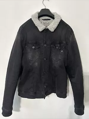 Buy Replay Denim Sherpa Shearling Jacket Large • 15£