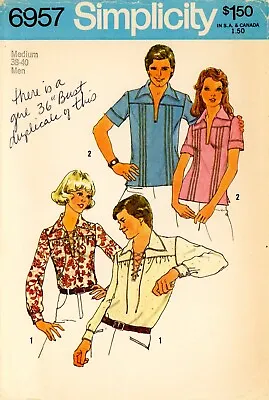 Buy Simplicity 6957 Men's Lace-Up Swashbuckler Shirt W Front Tucks Sz 38-40 COMPLETE • 10.35£