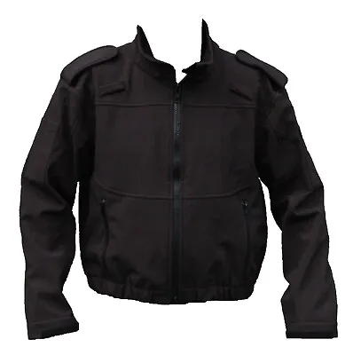 Buy Tactical Black Full Zip Uniform Softshell Jacket Security TACFLC1A Grade A • 15.96£