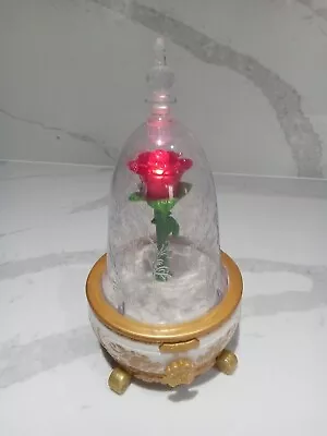Buy Disney Beauty And The Beast Enchanted Rose Musical Jewellery Light Up Box Workin • 8.99£