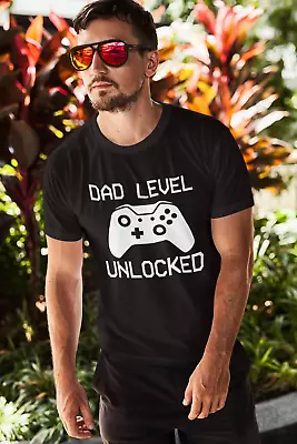 Buy Dad Level Unlocked (XB) T-Shirt Gift Present Top Tee Birth Announcement Gamer • 9.95£