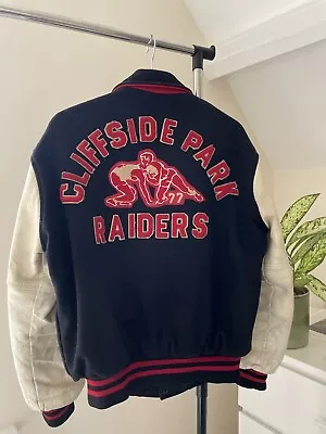 Buy Vintage 90s College Varsity Raiders Wrestling Letterman Jacket Size Medium • 180£