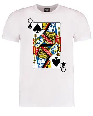 Buy QUEEN OF SPADES- Poker Playerk Playing Card Art - Men's Tshirt • 19.95£